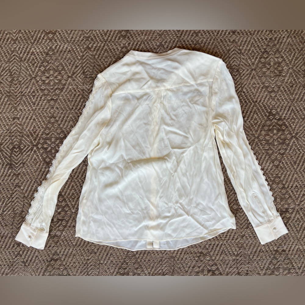 NWT Boden Ladies Cream Sheer Lace Cut-Outs Boho Chic Buttoned Blouse Top 10 - Picture 11 of 11